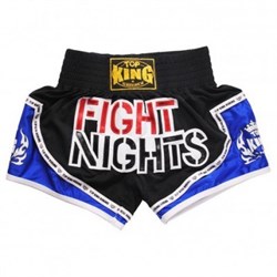 Шорты Fight Nights Top King для тайского бокса черно-синие
