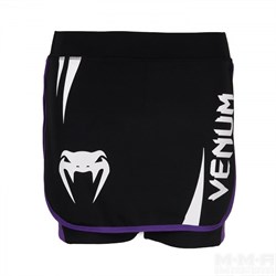 Юбка-шорты Venum Women Body Fit черно-фиолетовая - вид спереди