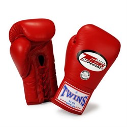 Боксерские перчатки Twins соревновательные на шнурках 8 унций