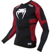 Рашгард Venum Absolute Compression T-Shirt - Black/Red - Long Sleeves - фото 11053