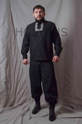 Рубаха Holyrus Православная с манжетами и вышивкой - в полный рост передом