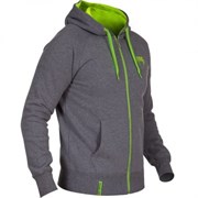 Толстовка Venum Contender Hoody Grey - Neo Yellow Logo - фото 12055