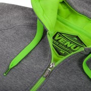 Толстовка Venum Contender Hoody Grey - Neo Yellow Logo - фото 12057