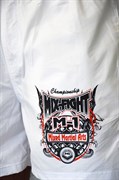 Шорты короткие М-1 Global Mix-Fight белые - рисунок спереди
