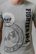 Футболка Fighter M-1 лого серая - вид спереди
