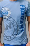 Футболка Fighter M-1 лого голубая - вид спереди