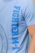 Футболка Fighter M-1 лого голубая - правая сторона