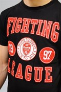 Футболка Fighting League 1997 черная - вид спереди крупно