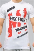 Футболка M-1 Warriors Mixfight белая - вид спереди крупно