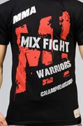 Футболка M-1 Warriors Mixfight черная - вид спереди крупно