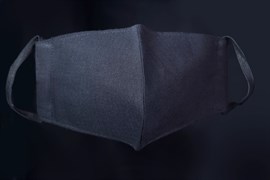Маска текстильная многоразовая льняная черная - фото 43431