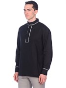 Рубаха Holyrus казачья чёрная с серебряным кантом - фото 43521