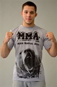 Футболка М-1 Медведь MMA серая - в стойке