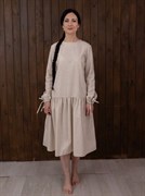 Льняное платье Holyrus с Завязками Натуральный - фото 44984