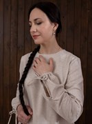 Льняное платье Holyrus с Завязками Натуральный - фото 44991
