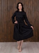 Льняное платье Holyrus с Завязками Черный - фото 45077