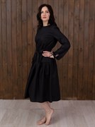 Льняное платье Holyrus с Завязками Черный - фото 45079