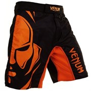 Шорты Venum Wanderlei Silva Wand Shadow Fightshorts черно-оранжевые - правым боком спереди