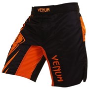 Шорты Venum Wanderlei Silva Wand Shadow Fightshorts черно-оранжевые - левым боком спереди